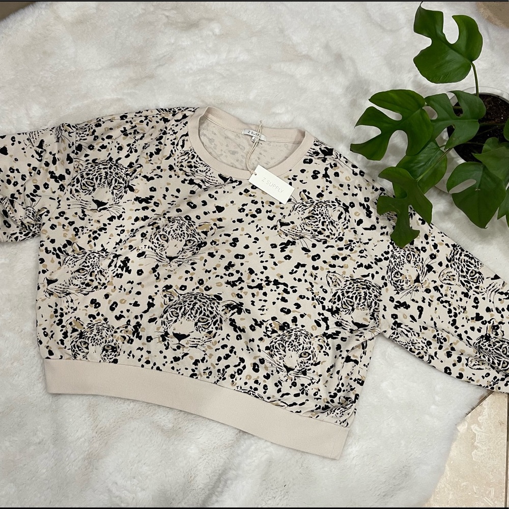 z supply tiger crop sweatshirt
